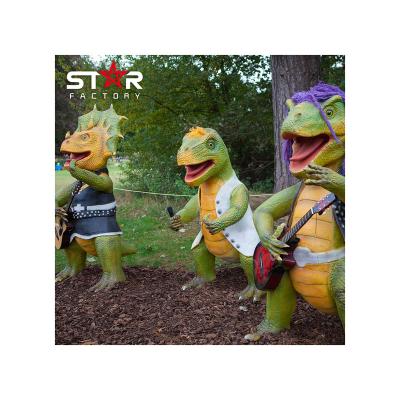 China 2022 High Quality Dinosaur Model Band Dinosaur Infrared Sensor/Remote/Automatic/Token Coin Operated Mechanical Robot/Button for sale