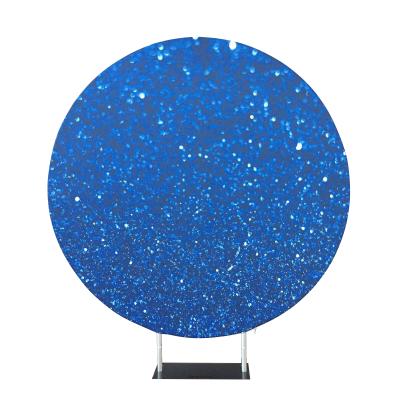 China Modern / Luxury Wedding Decoration Kids Birthday Party Blue Round Velvet Backdrop Blanket Round Flower Backdrops for sale