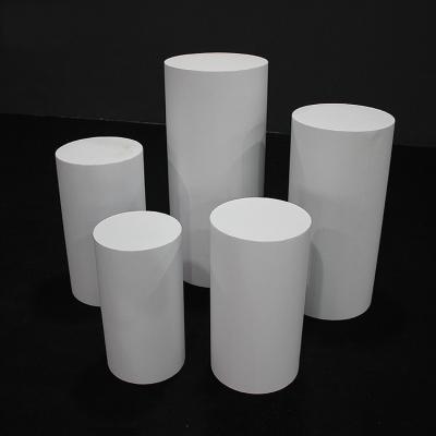 China Wedding 3 Set Metal Round Pedestal Pedestal Pedestals Cylinder White Table for sale