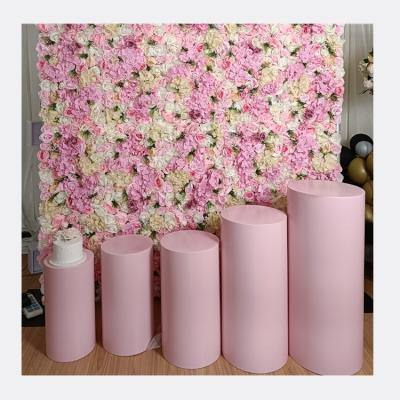 China 2021 Hot Sale Metal Iron Cylinder White Wedding Table Pedestal Round For Wedding Decorations for sale