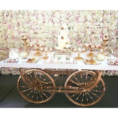 China 2020 Fashionable Wedding Decorations Hot Sale Wedding Party Gift Candy Carriage For Wedding Flower Event Decoration White Metal 170*60*81cm Accpected for sale