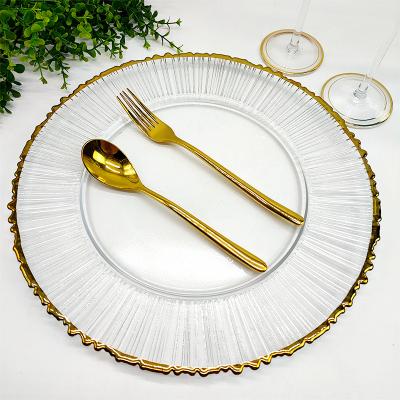 China Wedding Party White Gold Rim Disposable Dinner Dishes for sale