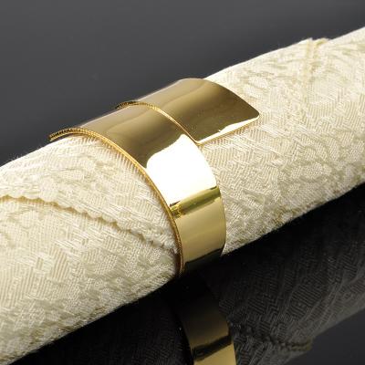 China Viable Wholesale Napkin Rings Wire Gold Silver Rose Gold Decoration Round Metal Napkin Buckle For Strap for sale