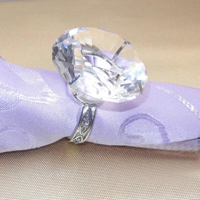 China Viable Fashion Crystal Diamond Napkin Ring Glass Napkin Rings For Weddings for sale