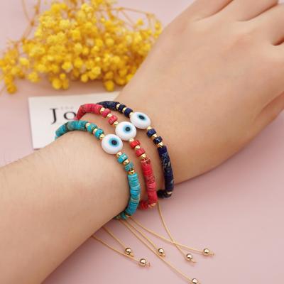 China La BOHÊME Bohemian Wholesale Handmade Turkish Miyuki Beaded Letter Woman Bracelet and Natural Stone Eyes Fashion Jewelry No Fading for sale