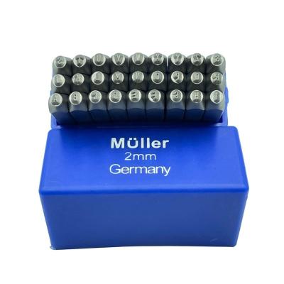 China 27pcs 2mm Classic Design German Alphabet CRV (6150) Steel Letter Stamp Set for sale