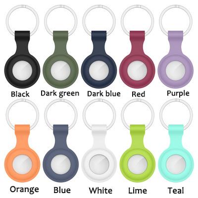 China Shockproof Soft Silicone For Apple Airtag Case Protector Metal Tray Airtag Key Chain Accessories for sale