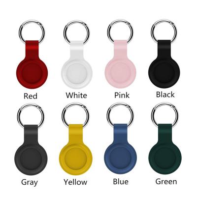 China Shockproof Silicone Case For Airtag Apple Easy Attach To Backpacks Head Liner Bags PU Tracker Holder With Head Chain Portable Protector for sale