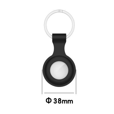 China Shockproof Soft Silicone For Apple Airtag Case Metal Key Chain Tray For Airtag Protector Black for sale