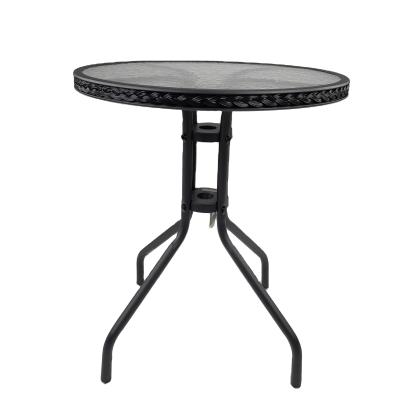 China Garden extendable outdoor round coffee funiture glass table for sale