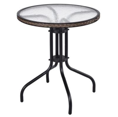 China Convertible Dining Round Glass Cafe Garden Table for sale