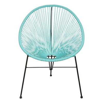 China Durable Outdoor Garden Acapulco Chair Set Rattan Wicker Garden Colorful String Egg Chair for sale