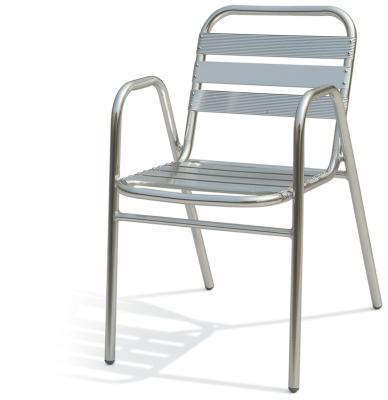 China Easy-carry aluminum slats shinny stacking outdoor garden patio chair for sale