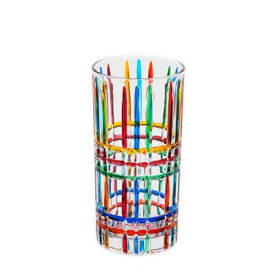 China New Design Classic/Postmodern Unique Colorful Italian Style High Ball Drinking Glass Cup for sale