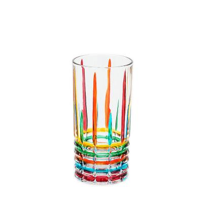 China New Classic/Postmodern Wholesale Colorful Italian Style High Ball Drinking Glass Cup for sale