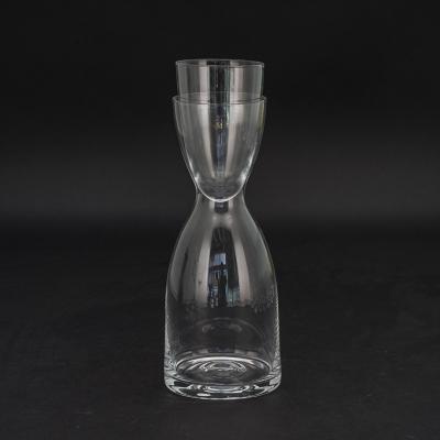 China Viable Designer Glassware Transparent Blown Glass Water Jug Set for sale