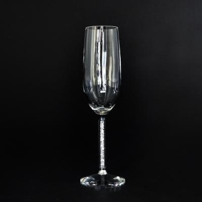 China Customized High Quality Blown Diamond Luxury Crystal Champagne Glass 235ml Product Promotion Gift for sale