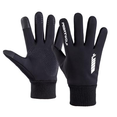 China Twill Anti Slip Touch Screen Waterproof Running Sports Racing Winter Windproof Cycling Gloves for sale