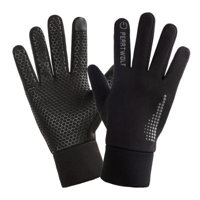 China Sports Competition Wear-resistant Running Winter Twill Touchscreen Bicycle Windproof Gloves for sale