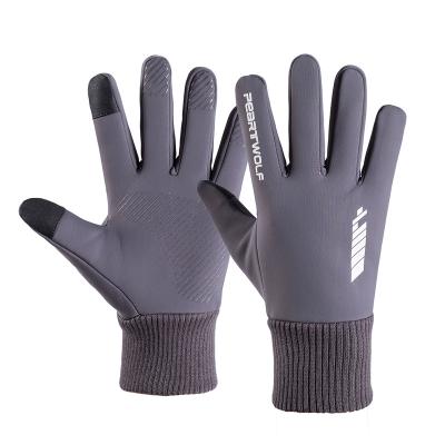 China TWILL Winter Cashmere Outdoor Warm Gloves Windproof Touch Screen Running And Cycling Windproof Sports Gloves for sale