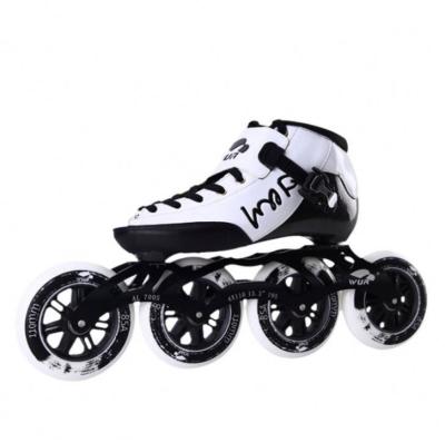 China PVC 1.5 Layer Carbon Fiber Quad Roller Skates Integrated 4 Wheel Speed ​​Skates Professional Shoes For Adult Kids for sale