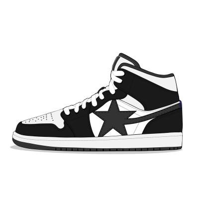 China Lightweight Fashionable Customize Brand Men Skateboard Retro Custom Genuine Leather Sneaker Basketball Shoes for sale