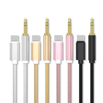 China Type C Jack 3.5mm Audio Cable USB C Headphone AUX Cable 1m Length for sale