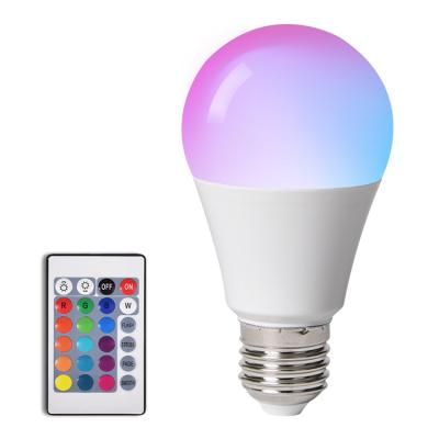 China Cheap price RGB LED remote control rf A19 E26 6W infrared remote control light bulb for North America for sale