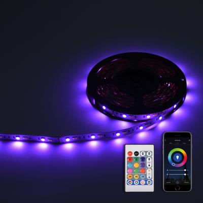 China Residential TDC TUYA WIFI Adjustable 5m/roll LED Strip Light,IR 24 Keys RGBW LED Strip Light SMD 5050+2835 Remote Controller for sale