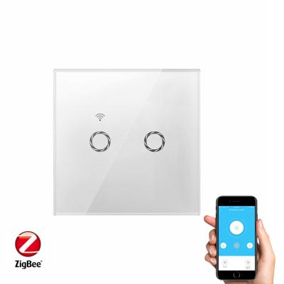 China Touch Glass Zigbee Control Wall Switch Blank Faceplate , Tuya Smart Wall Switch Touch Screen for sale