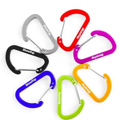 China General Industry Mini Wholesale D Shape Aluminum Metal Carabiner with Laser Engraved Logo Custom Made for sale