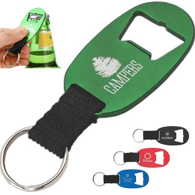 China Advertising/Promotion/Reading Gifts Aluminum Metal Beer Bottle Opener Key Chain With Logo Laser Engraved In A Big Footprint Area for sale