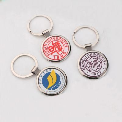 China Advertising/promotion gifts/reading silver full color epoxy key chain key tag tag holder custom logo keyrings for promotional business for sale