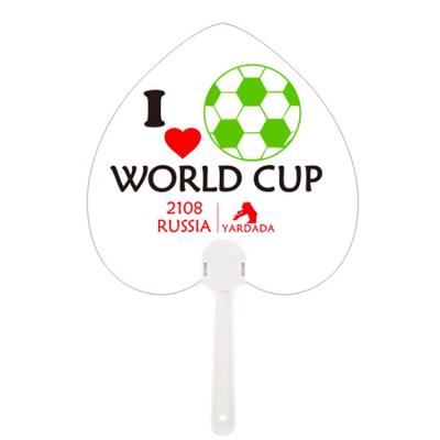 China Europe Promotion Gifts Customized Heart Shape Portable Advertising Fan Plastic Hand Fan for sale