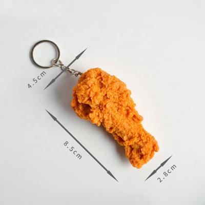 China Advertising/Promotion/Reading Gifts High Quality Simulation Food Key Chain French Fries Acrylic Chicken Nuggets Fried Leg Wing Key Ring for sale