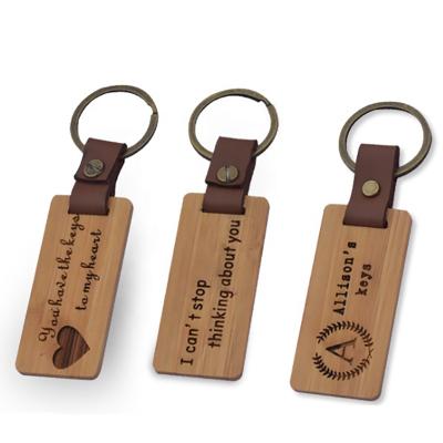 China Advertising / Promotion Gifts / Reading Custom Bamboo Wooden Key Chain Key Holders for sale