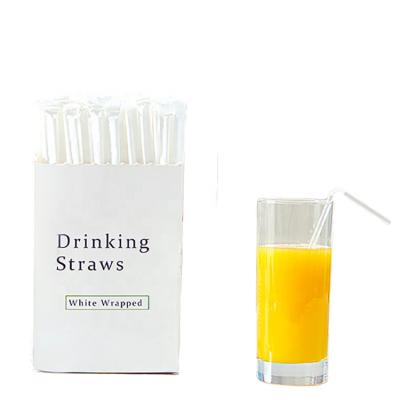 China 300pcs/box Disposable Casual Individually Wrapped Plastic Bubble Tea Boba Drinking Straws With Box for sale