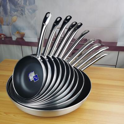 China Sustainable Kitchen Cookware Long Handle Non Stick Pan Frying Sauce Pan Aluminum Pans for sale