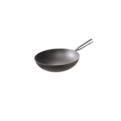 China Viable Traditional Manual Forging Pure Titanium Round Pan With Lid Bottom Nonstick Wok for sale