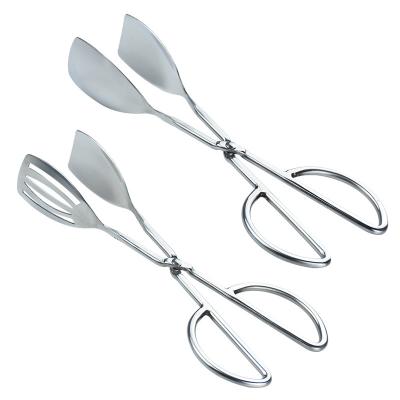 China Sustainable Kitchen Bread Salad Scissor Tongs Food Serving Tong Stainless Steel Food Tongs for sale