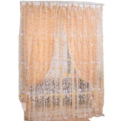 China Blackout 2021 hot sale printed curtain size floral quality single curtain window colors yellow curtains fabric for living room for sale