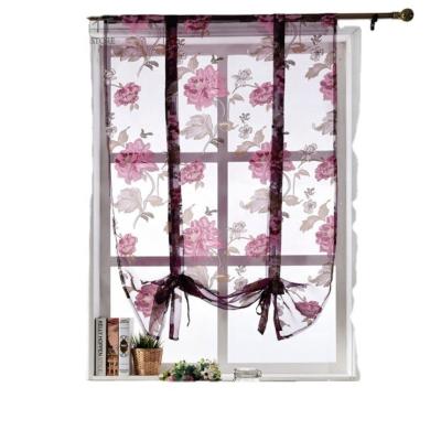 China Blackout 2021 Hot Selling Polyester Flower Pattern Popular 100% Vintage Printed Curtain Window Gauze Curtains Fabric For The Living Room for sale