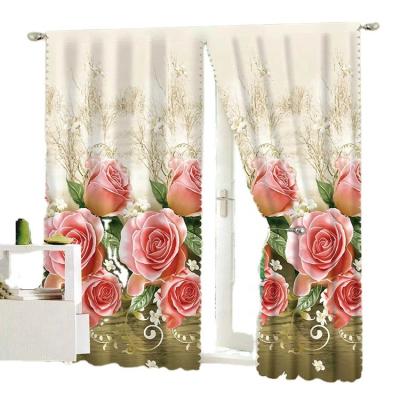 China Blackout 2022 new design made 100% polyester cortinas printing window curtain fabric fabric in common cheap curtains for living room for sale