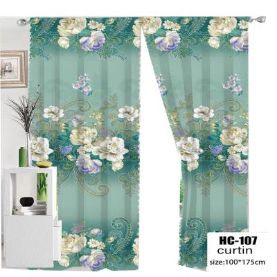 China Blackout 2022 new design made 100% polyester cortinas printing window curtain fabric fabric in common cheap curtains for living room for sale