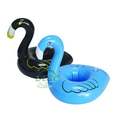 China Inflatable Pink Beverage Float Design Pool Flamingo Drinks Cup Holder Float New For Water Party Use for sale