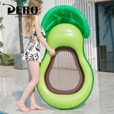 China Water Entertainment Avocado Pool Floatie Inflatable Float With Ball Water Fun Big Blow Up Summer Beach Swimming Party Toys Lounge Raft Floaty for sale