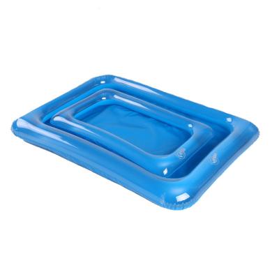 China Floating Inflatable Moving Game Tray Sandbox Plate Kids Toys Water Entertainment Sand Blast for sale