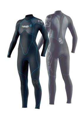 China OEM Neoprene Surfing Suits / Wetsuit 3mm Flatlock Fullsuit for for Women XS, S, M, L, XL for sale