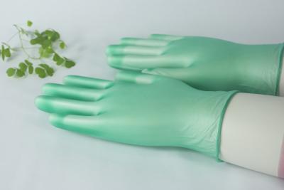 China Groene het latex chirurgische handschoenen van het kleurenvoedsel/vinylonderzoekshandschoenen Te koop