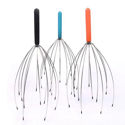 China Handheld Massager Zhedage Stainless Steel handheld Head Scalp Massager Claw tool Wire Metal Spider octopus Head Massager for sale